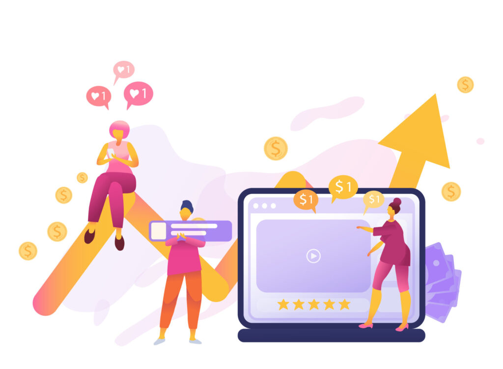 Cartoon,Icon,With,Smm,,Social,Media,Network,Influencer,Marketing,With