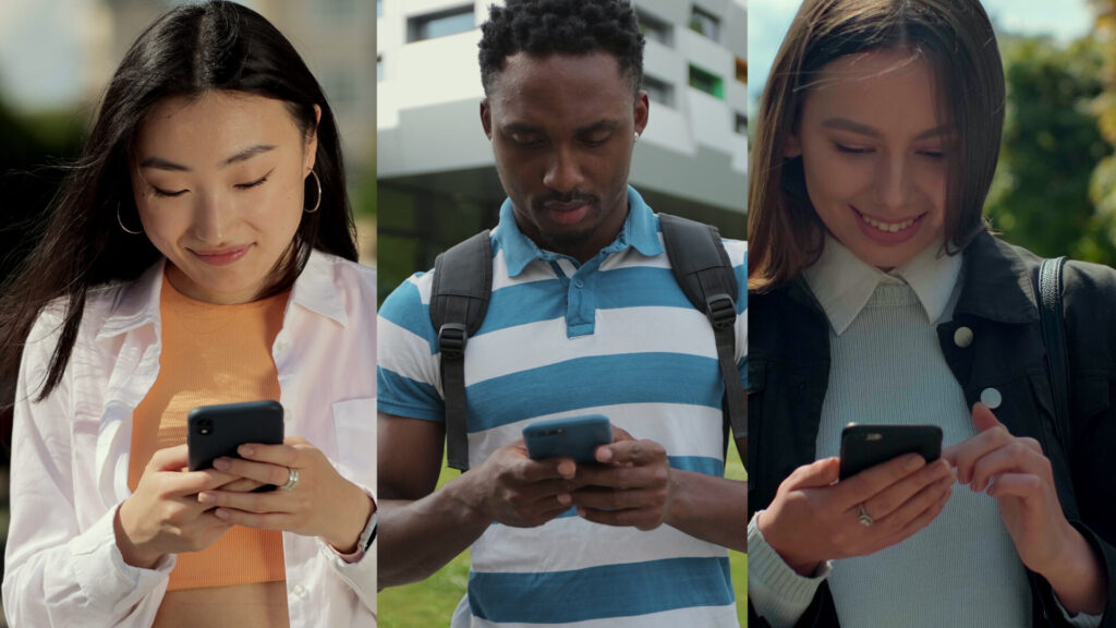 Multiscreen,On,People,Using,Smartphone,In,Everyday,Life.,People,Using