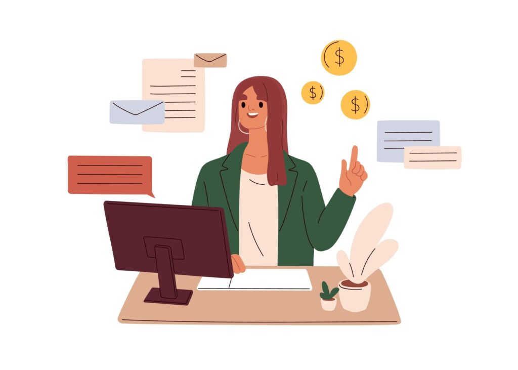 Accountant,Employee,At,Work.,Financial,Manager,At,Computer,Desk.,Businesswoman,