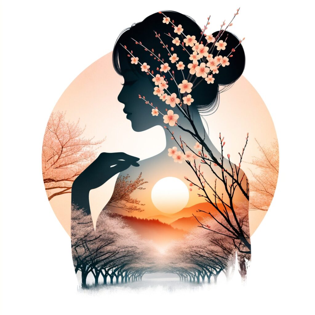 Create,A,Series,Of,Images,Depicting,The,Silhouette,Of,A?japanese