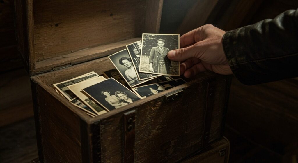 Images,In,Wooden,Chest,Found,By,Photographer.