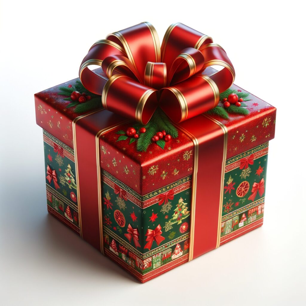 Premier,Christman,Gift,Box,Isolate,On,White,Background.
