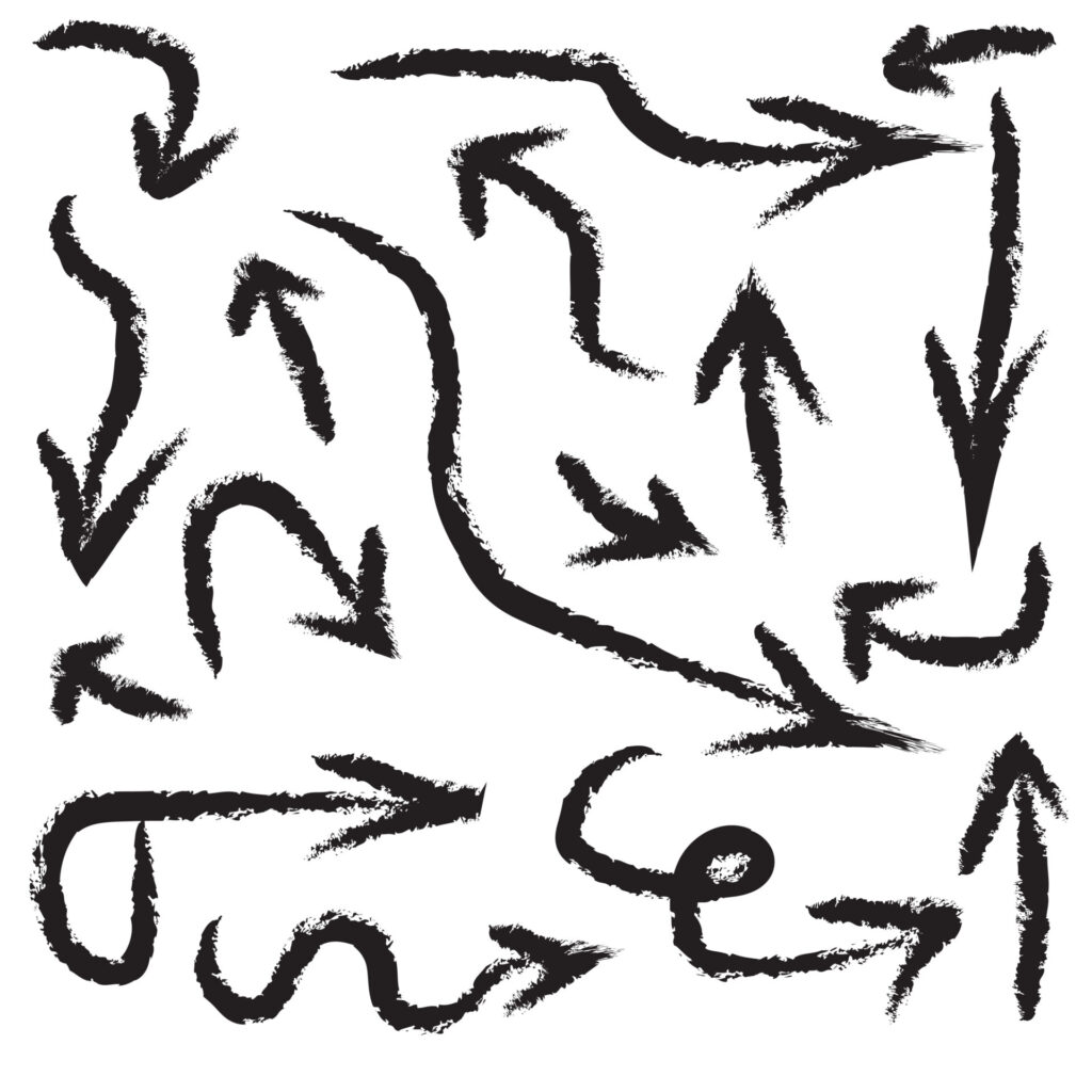 Hand,Draw,Arrows,Set,Vector,With,Brush