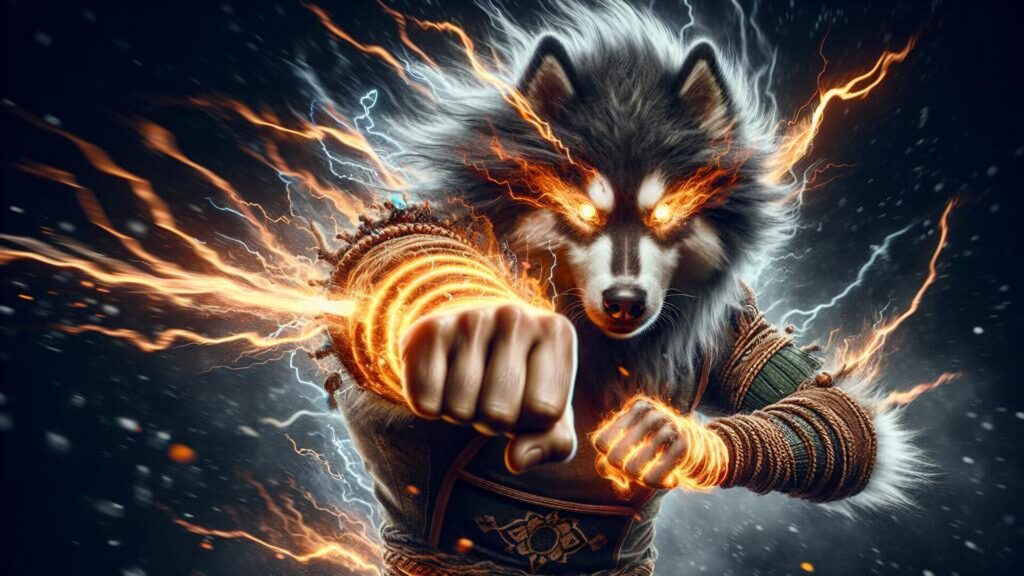 Hyper detailed,Photorealistic,Macro,Image,Of,An,Anthropomorphic,Warrior,Husky.,The