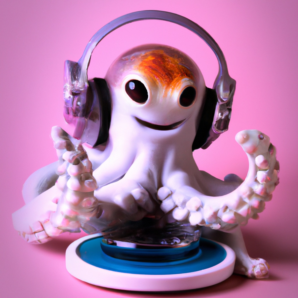 Cute,Octopus,Astronaut,Dj,,happy,,,On,Mars,Studio,Photography