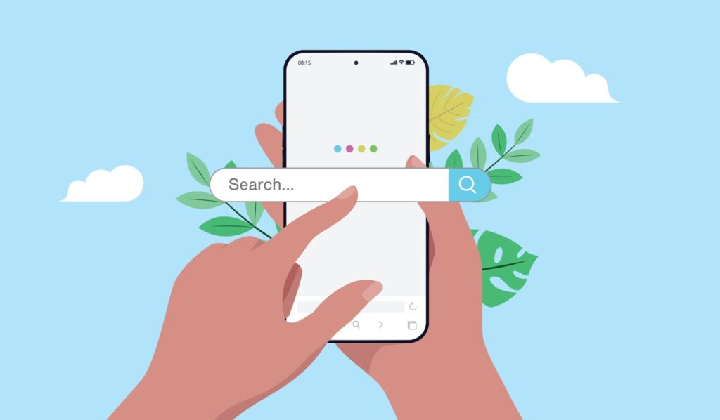 Phone,Search,Engine, ,Mobile,Phone,Screen,With,Search,Bar