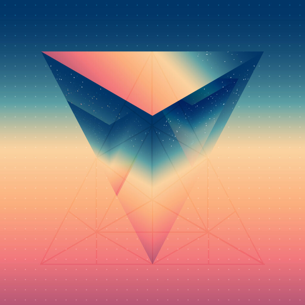 Abstract,Isometric,Prism,With,The,Reflection,Of,The,Space,And