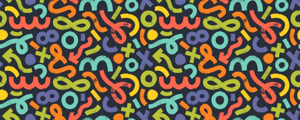 Various,Doodle,Grunge,Shapes,Seamless,Pattern.,Brush,Drawn,Bold,Curly