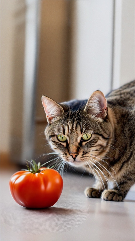 Cat,Hunting,Apple,On,The,Floor