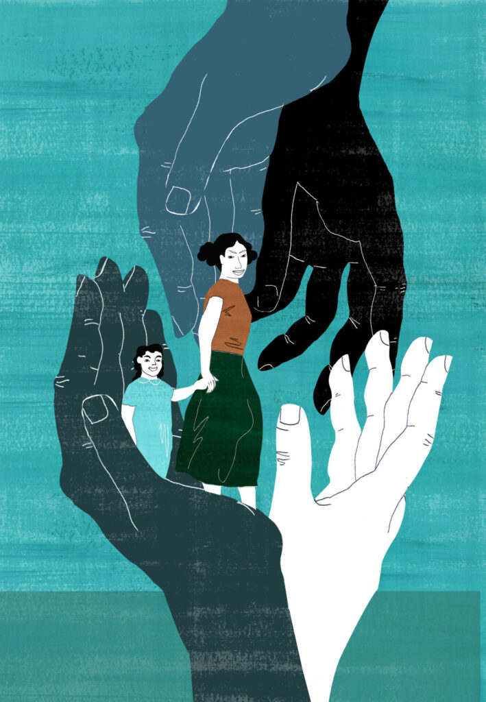 A,Woman,And,Child,Protected,By,Hands