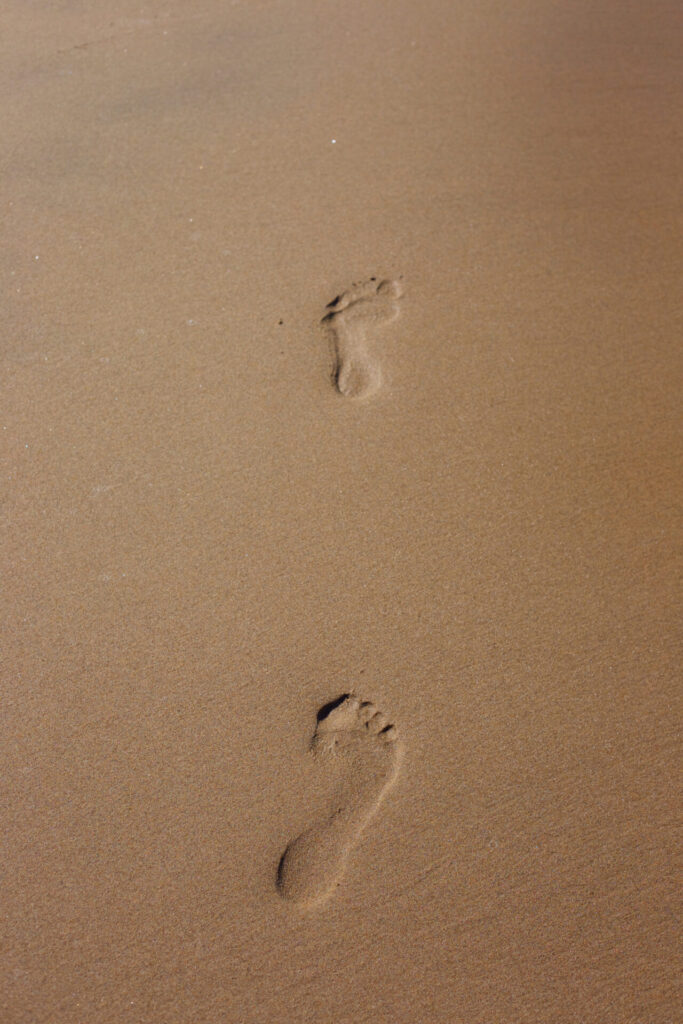 Footprints,In,The,Sand,,Follow,A,Person.