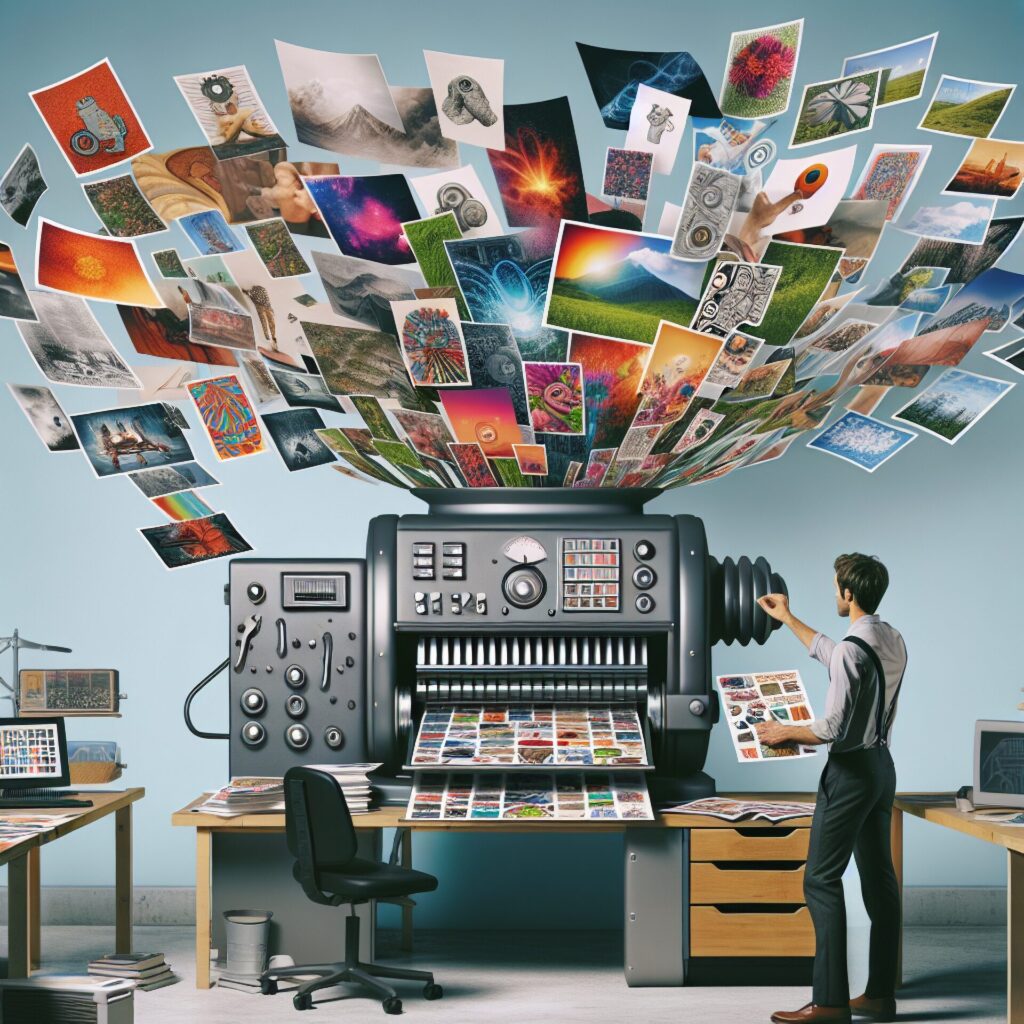 Graphic,Designer,Put,All,Images,In,Generate,Machine