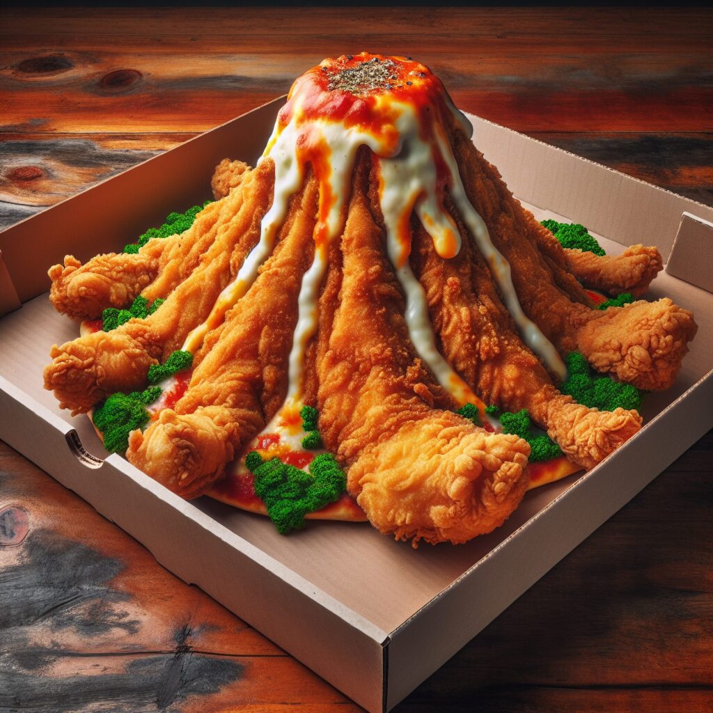 A,Unique,And,Funny,Fried,Chicken,Shaped,Like,Volcanic,Mountain