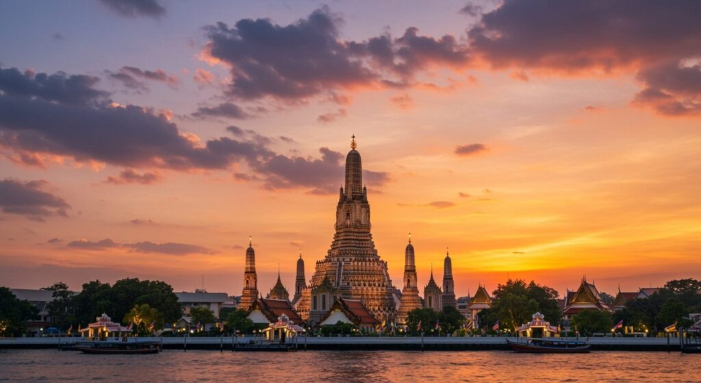 Wat,Arunthailand,,In,Sunset