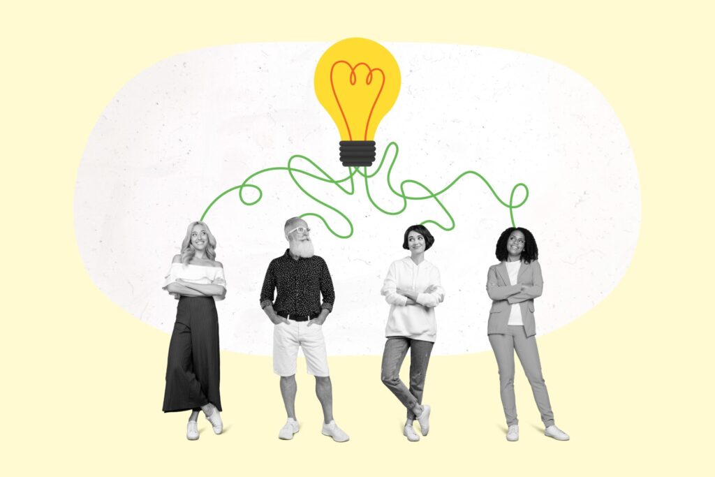 Retro,Artwork,Of,Black,White,Filter,People,Colleagues,Suggestions,Connected