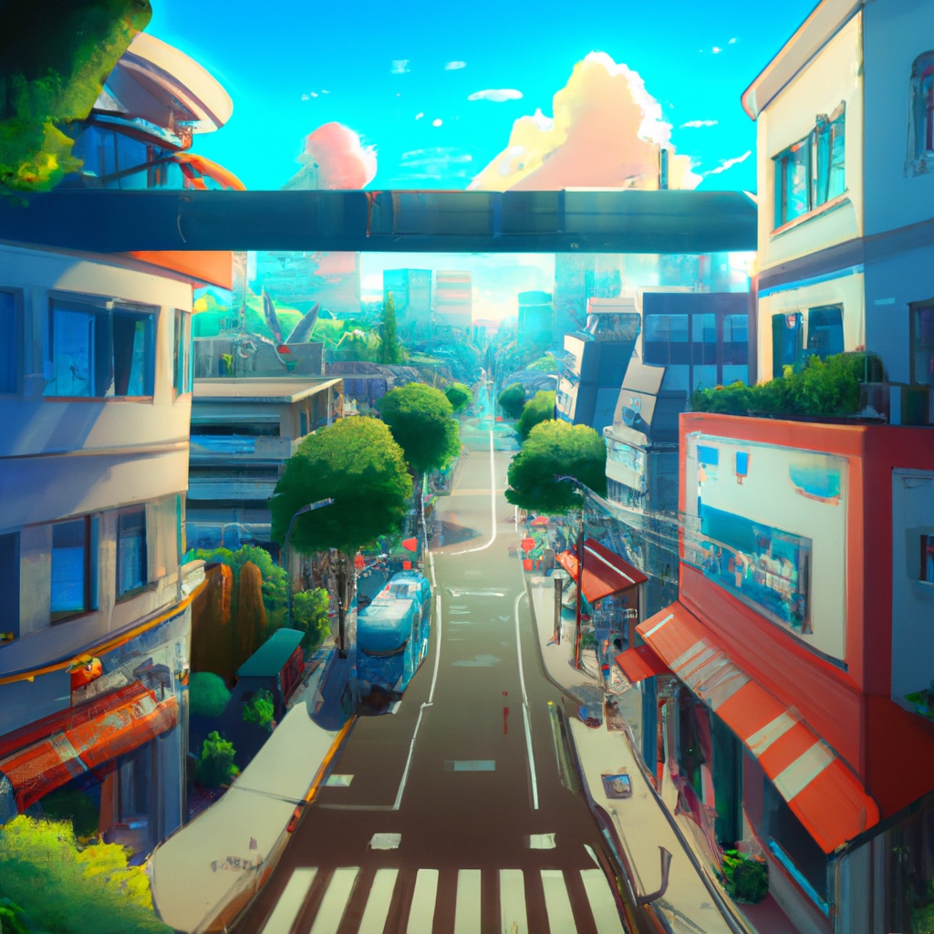 Anime,Artistic,Image,Of,Ariel,Shot,Of,Shibuya,Street,,Ghibli