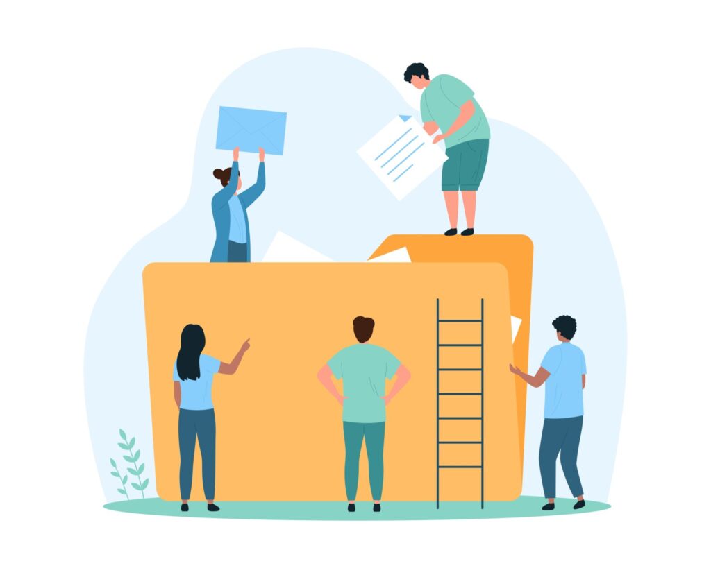 Cloud,Data,Storage,Organization,And,File,Management.,Tiny,People,Add